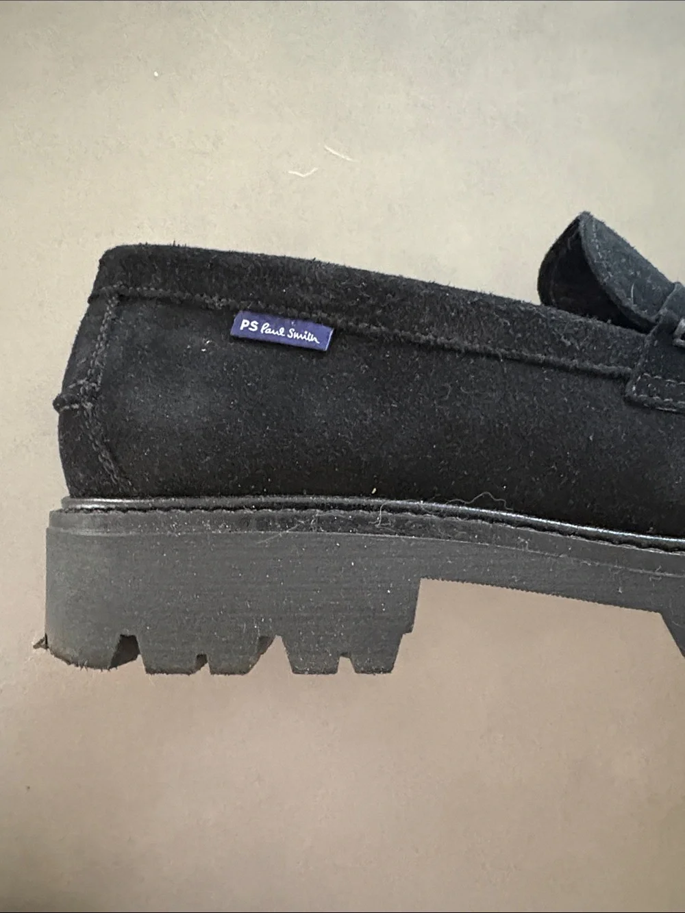 PS Paul Smith Black Suede Penny Loafers with Lug Sole